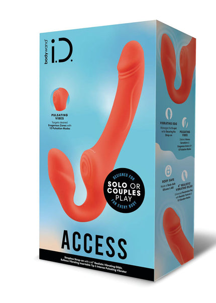 Bodywand ID Access Strapless Strap-On - Orange 15.2 cm USB Rechargeable Strapless Strap-On