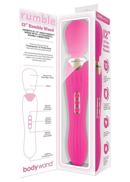 Bodywand RUMBLE WAND 12 Inch - Hot Pink - Hot Pink 30 cm USB Rechargeable Massage Wand