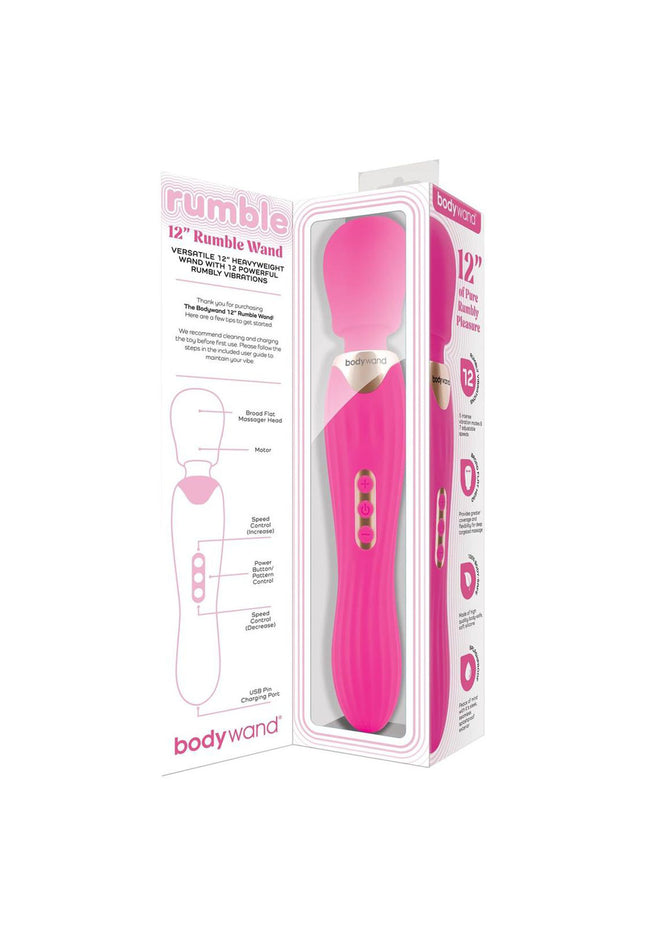 Bodywand RUMBLE WAND 12 Inch - Hot Pink - Hot Pink 30 cm USB Rechargeable Massage Wand