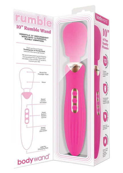Bodywand RUMBLE WAND 10 Inch - Hot Pink 24 cm USB Rechargeable Massage Wand