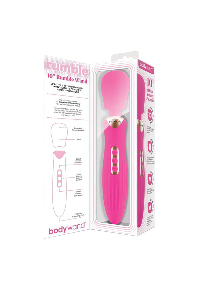 Bodywand RUMBLE WAND 10 Inch - Hot Pink 24 cm USB Rechargeable Massage Wand