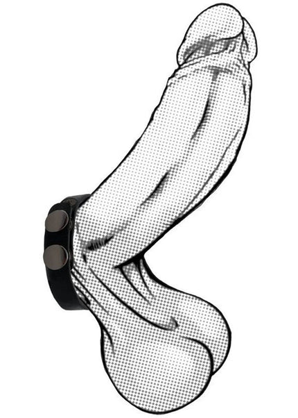 Boneyard Silicone Cock Strap Black - Black 3-Snap Adjustable Cock Ring