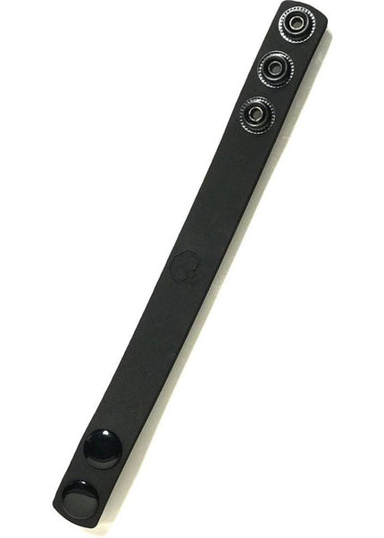 Boneyard Silicone Cock Strap Black - Black 3-Snap Adjustable Cock Ring