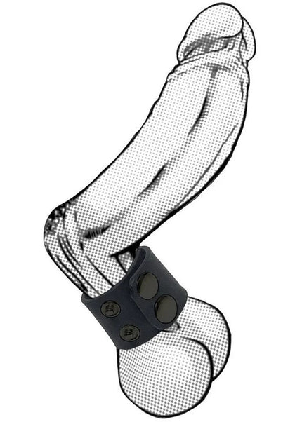 Boneyard Silicone Ball Strap Black - Black 3-Snap 4 cm Adjustable Ball Stretcher Ring