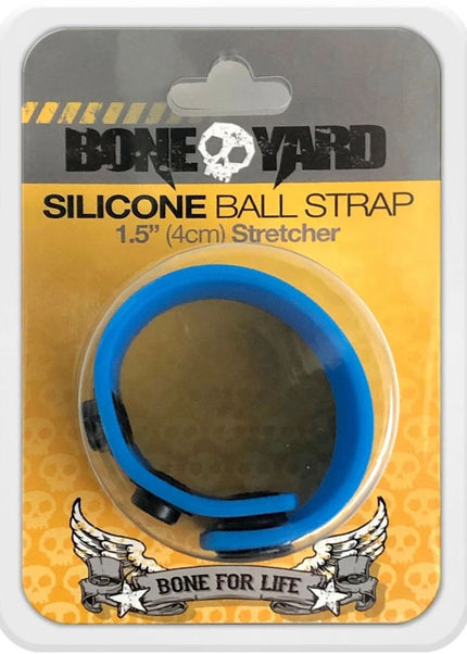 Boneyard Silicone Ball Strap Blue - Blue 3-Snap 4 cm Adjustable Ball Stretcher Ring