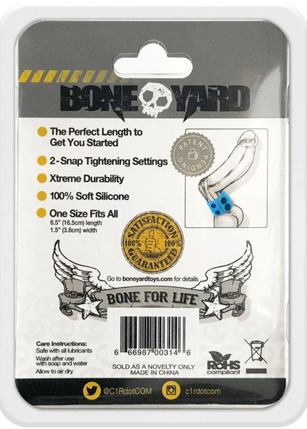 Boneyard Silicone Ball Strap Blue - Blue 3-Snap 4 cm Adjustable Ball Stretcher Ring