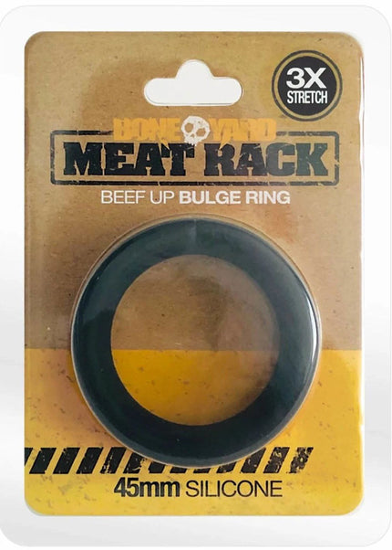 Boneyard Meat Rack Beef Up Bulge Ring Black - Black 45 mm Silicone Cock Ring