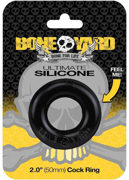 Boneyard Ultimate Silicone Ring Black - Black 50mm Cock Ring