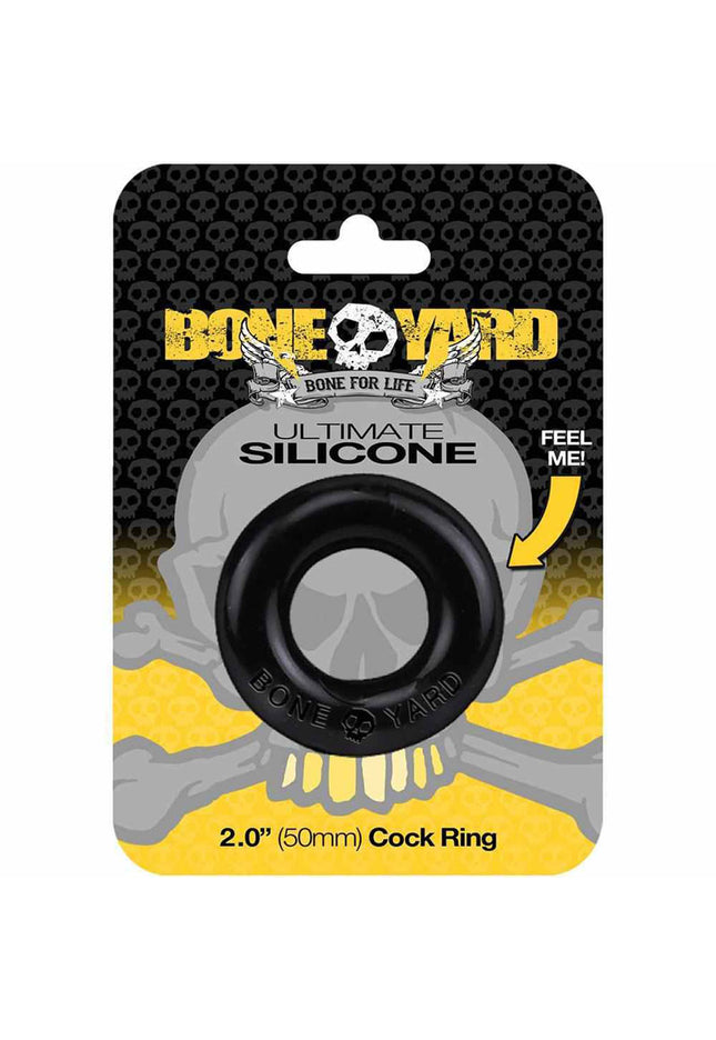 Boneyard Ultimate Silicone Ring Black - Black 50mm Cock Ring