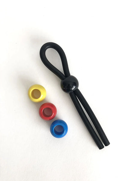Boneyard Cock Leash Single - Black Adjustable Cock Lasso Ring