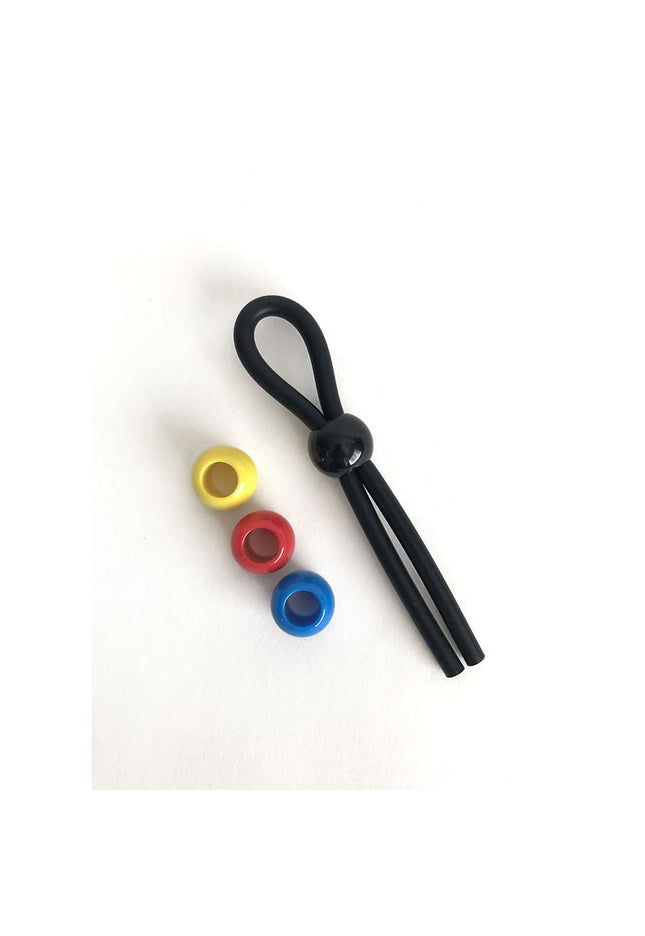 Boneyard Cock Leash Single - Black Adjustable Cock Lasso Ring
