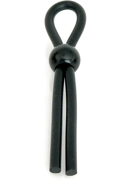 Boneyard Cock Leash Single - Black Adjustable Cock Lasso Ring