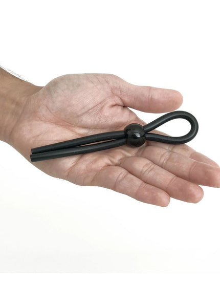 Boneyard Cock Leash Single - Black Adjustable Cock Lasso Ring