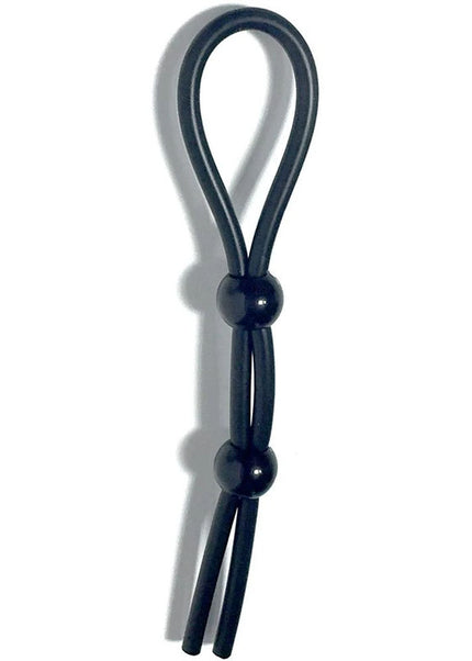 Boneyard Cock Leash Double - Black Adjustable Cock Lasso Ring