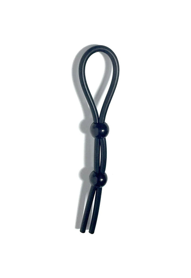 Boneyard Cock Leash Double - Black Adjustable Cock Lasso Ring