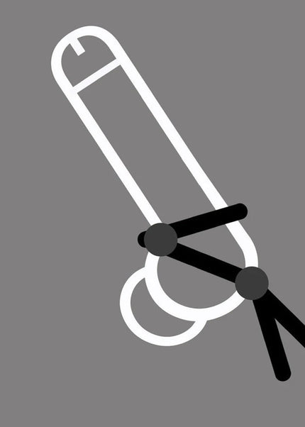 Boneyard Cock Leash Double - Black Adjustable Cock Lasso Ring