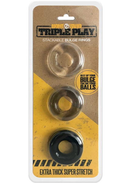 Boneyard Triple Play Cock Rings - 3 Pack