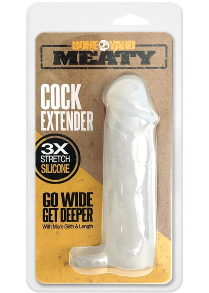 Boneyard Meaty Cock Extender - Clear - Clear Penis Extender Sleeve