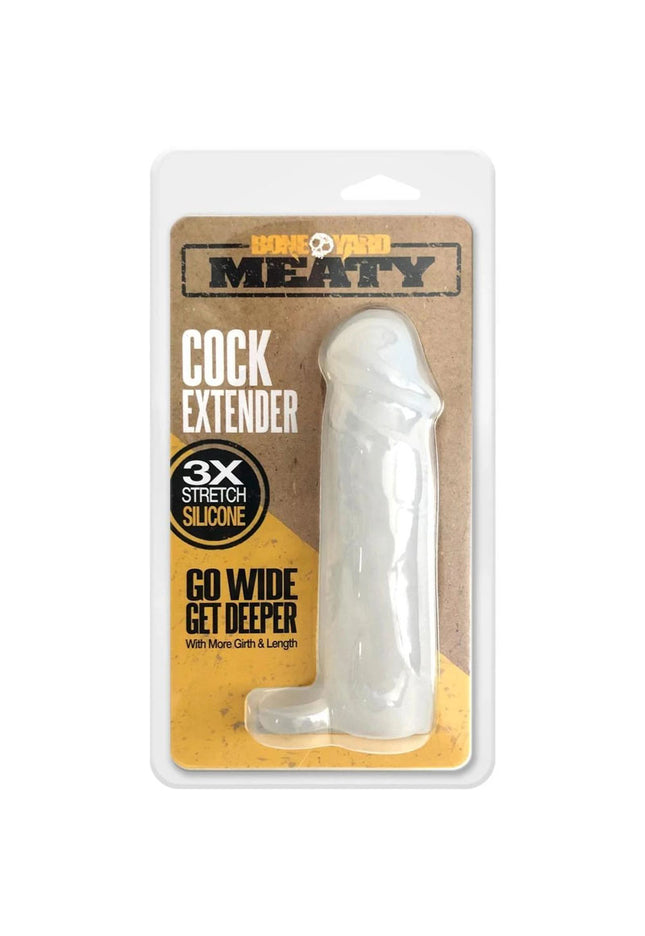 Boneyard Meaty Cock Extender - Clear - Clear Penis Extender Sleeve