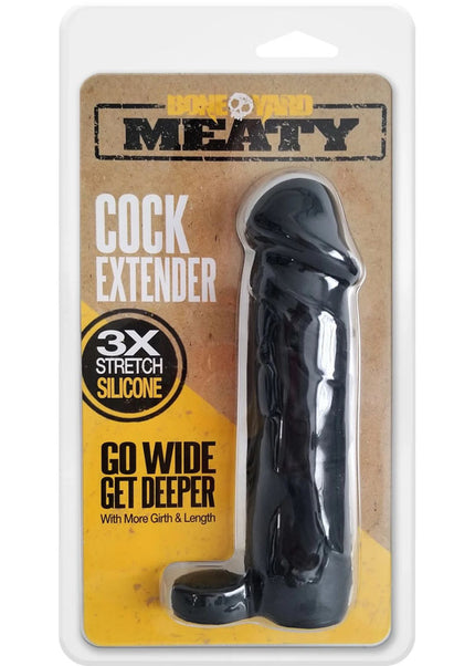 Boneyard Meaty Cock Extender Black - Black Penis Extender Sleeve