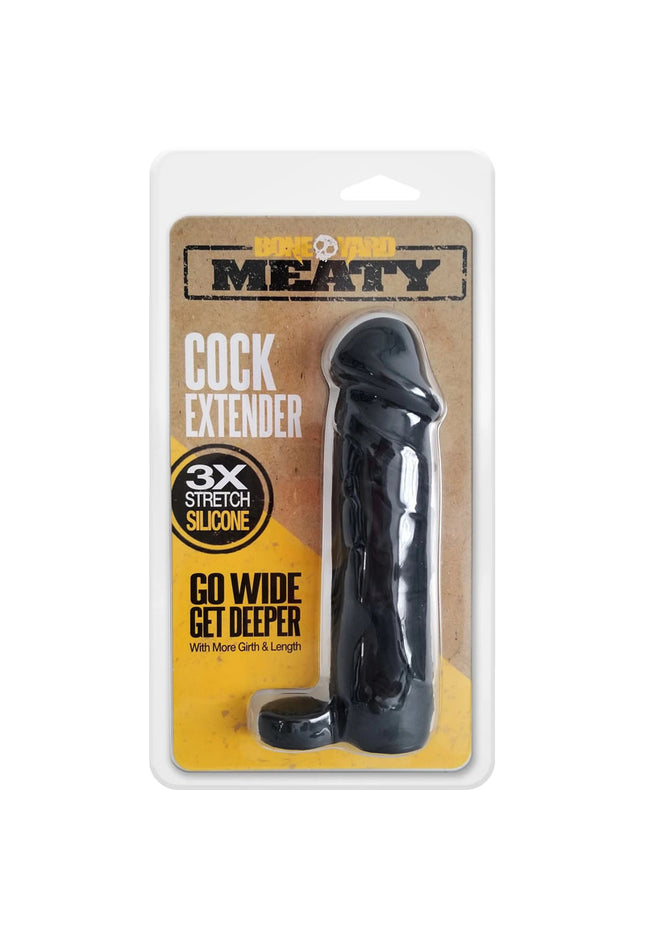 Boneyard Meaty Cock Extender Black - Black Penis Extender Sleeve
