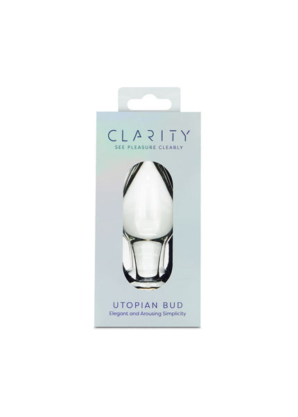 Clarity - Utopian Bud - Clear 8.9 cm Glass Butt Plug