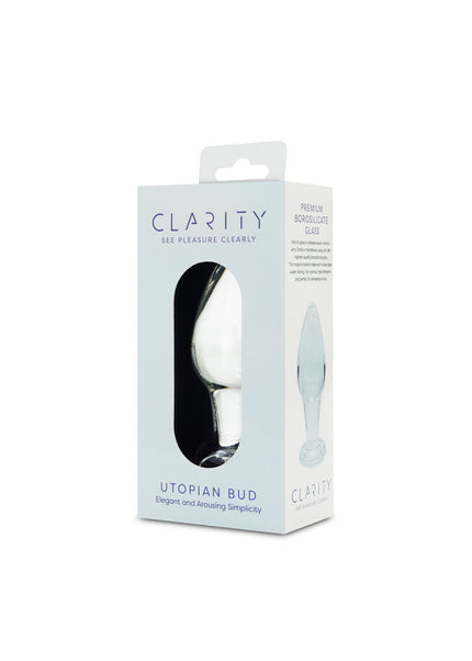 Clarity - Utopian Bud - Clear 8.9 cm Glass Butt Plug