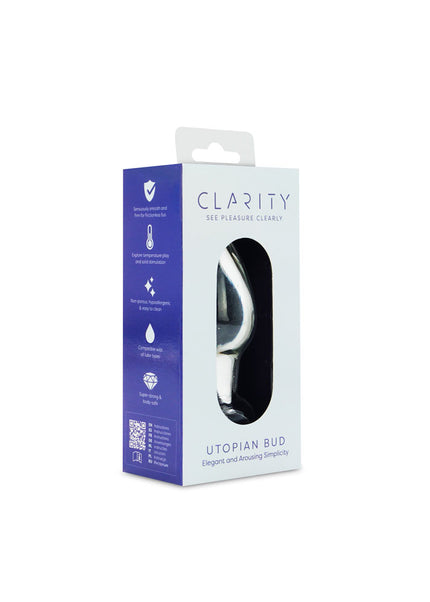 Clarity - Utopian Bud - Clear 8.9 cm Glass Butt Plug