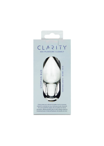 Clarity - Utopian Bud - Clear 8.9 cm Glass Butt Plug