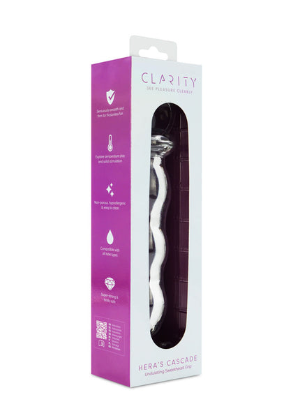 Clarity - Hera's Cascade - Clear 15 cm Glass Dildo