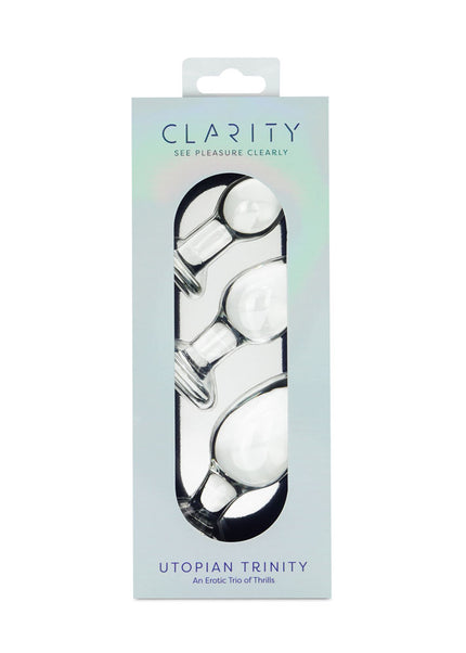 Clarity - Utopian Trinity - Clear Glass Butt Plugs - Set of 3 Sizes