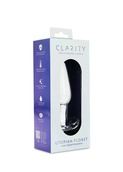 Clarity - Utopian Floret - Clear 11 cm Glass Butt Plug