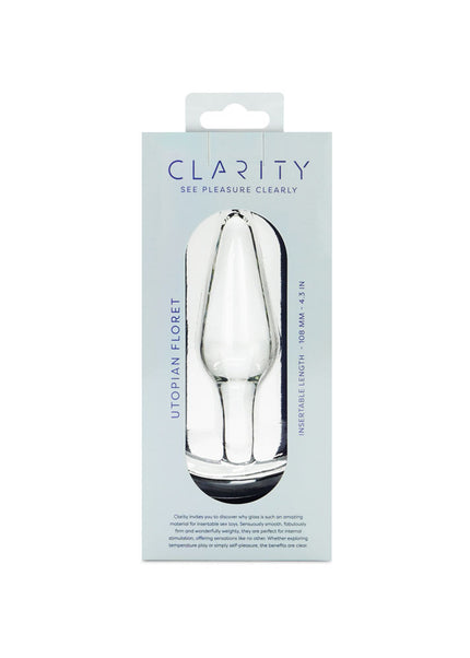 Clarity - Utopian Floret - Clear 11 cm Glass Butt Plug