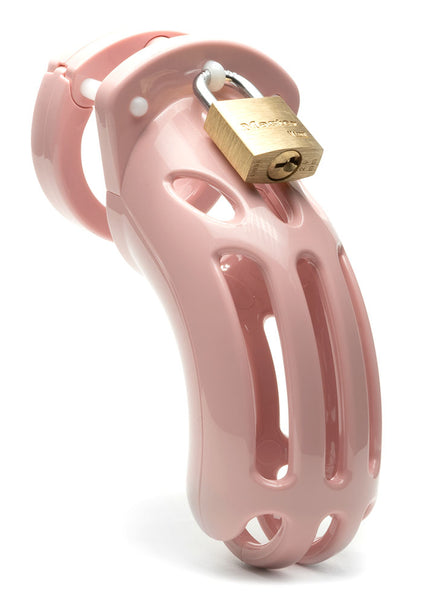 The Curve Chastity Cock Cage Kit - Pink - Pink 3.75 Inch Cock Cage Kit