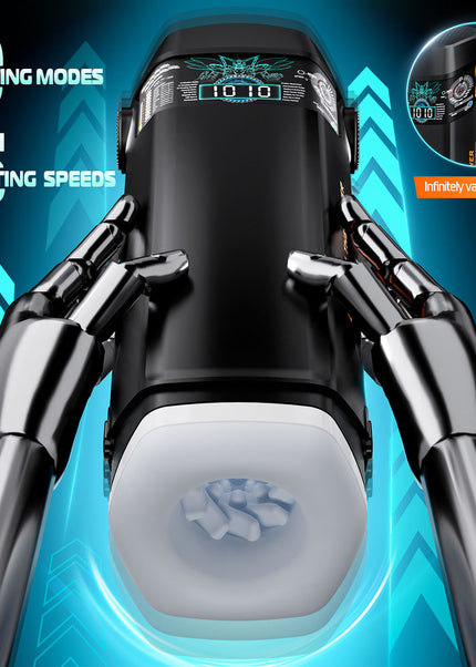 CyberSkin The Titan - Black USB Rechargeable Thrusting & Vibrating Auto Masturbator with Heater