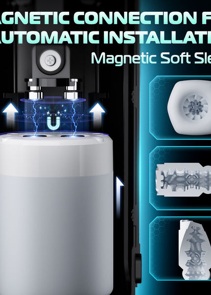 CyberSkin The Titan - Black USB Rechargeable Thrusting & Vibrating Auto Masturbator with Heater