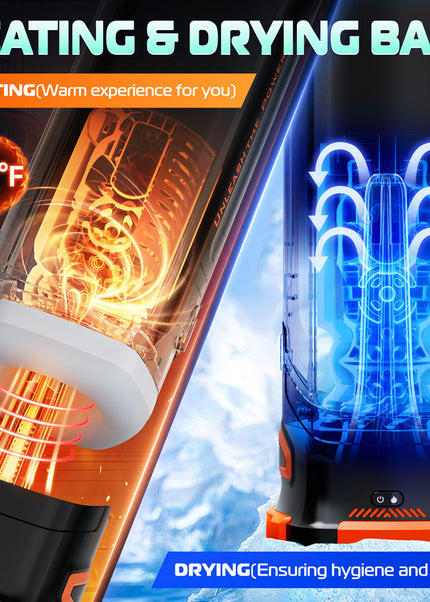 CyberSkin The Titan - Black USB Rechargeable Thrusting & Vibrating Auto Masturbator with Heater