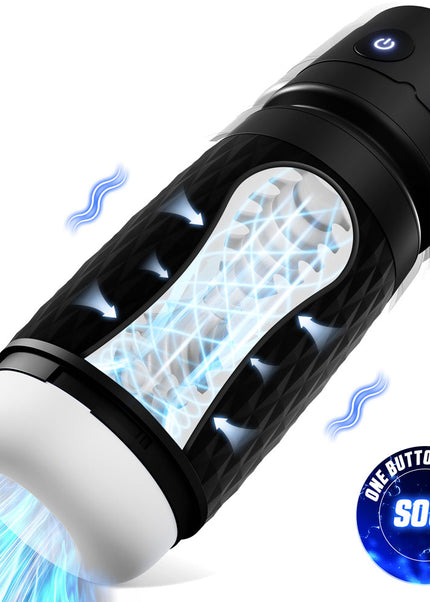 CyberSkin The Warrior - Black USB Rechargeable Sucking & Vibrating Auto Masturbator