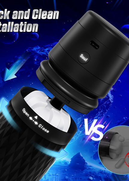 CyberSkin The Warrior - Black USB Rechargeable Sucking & Vibrating Auto Masturbator
