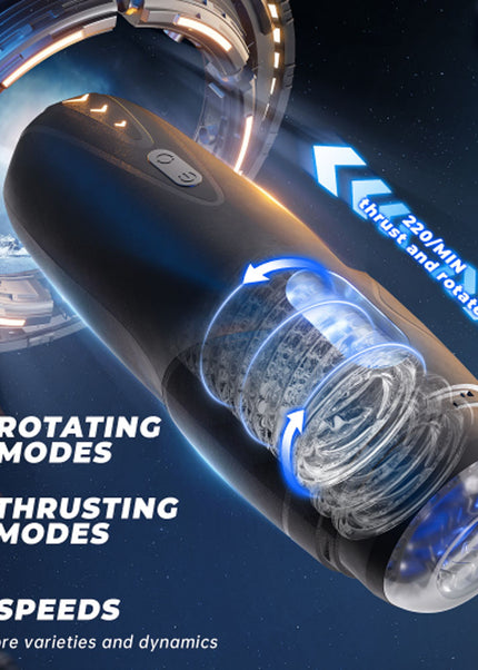 CyberSkin The Galaxy Voy - USB Rechargeable Thrusting & Rotating Auto Masturbator with Heater