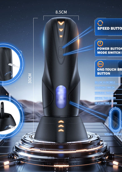 CyberSkin The Galaxy Voy - USB Rechargeable Thrusting & Rotating Auto Masturbator with Heater