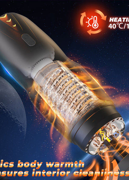 CyberSkin The Galaxy Voy - USB Rechargeable Thrusting & Rotating Auto Masturbator with Heater