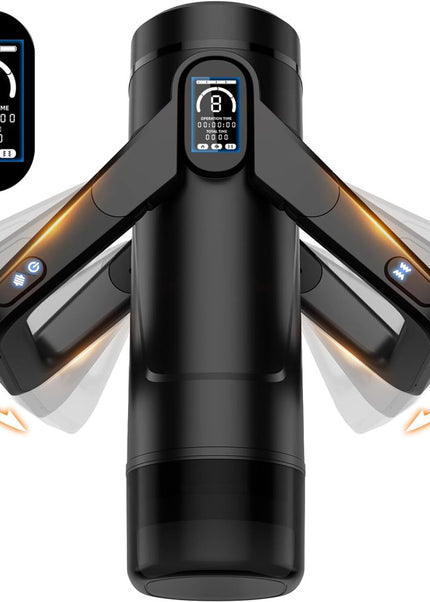 CyberSkin The Wing - Black USB Rechargeable Thrusting & Massaging Auto Masturbator with Heater