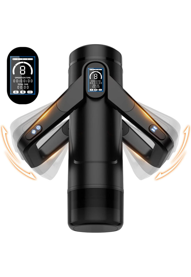 CyberSkin The Wing - Black USB Rechargeable Thrusting & Massaging Auto Masturbator with Heater