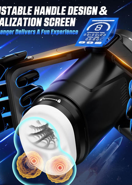 CyberSkin The Wing - Black USB Rechargeable Thrusting & Massaging Auto Masturbator with Heater