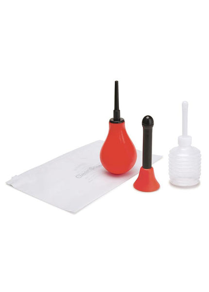 CleanScene 5 Piece Anal Douche Set with Classic & Flared Tips - 200 ml Capacity with Free Travel Douche Included