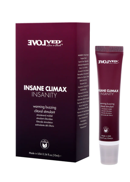 Evolved INSANE CLIMAX - INSANITY - Warming Buzzing Clitoral Stimulation Gel - 10 ml