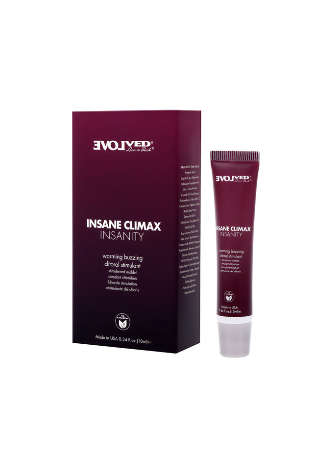 Evolved INSANE CLIMAX - INSANITY - Warming Buzzing Clitoral Stimulation Gel - 10 ml