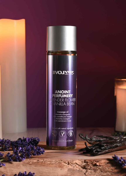 Evolved ANOINT PERFUMERY - Lavender Flower & Vanilla Bean - Lavender Flower & Vanilla Bean Massage Oil - 120 ml Bottle