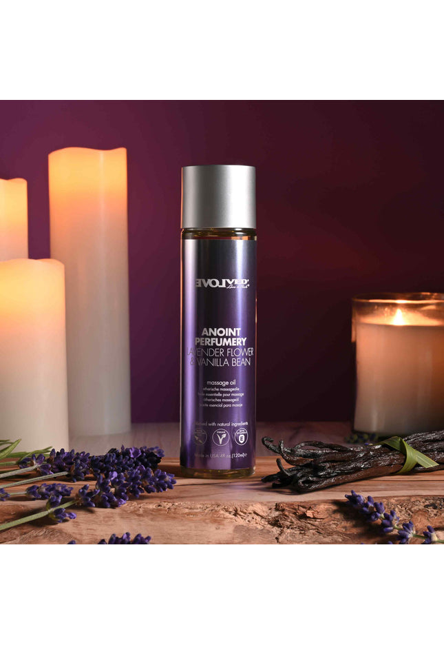 Evolved ANOINT PERFUMERY - Lavender Flower & Vanilla Bean - Lavender Flower & Vanilla Bean Massage Oil - 120 ml Bottle